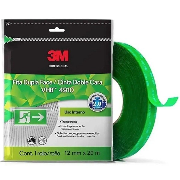 Fita Dupla Face 3M VHB 12MM X 20M 4910 em Oferta na Shopee