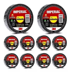Kit com 10 Fita Isolante 3M Imperial 18MM X 10M