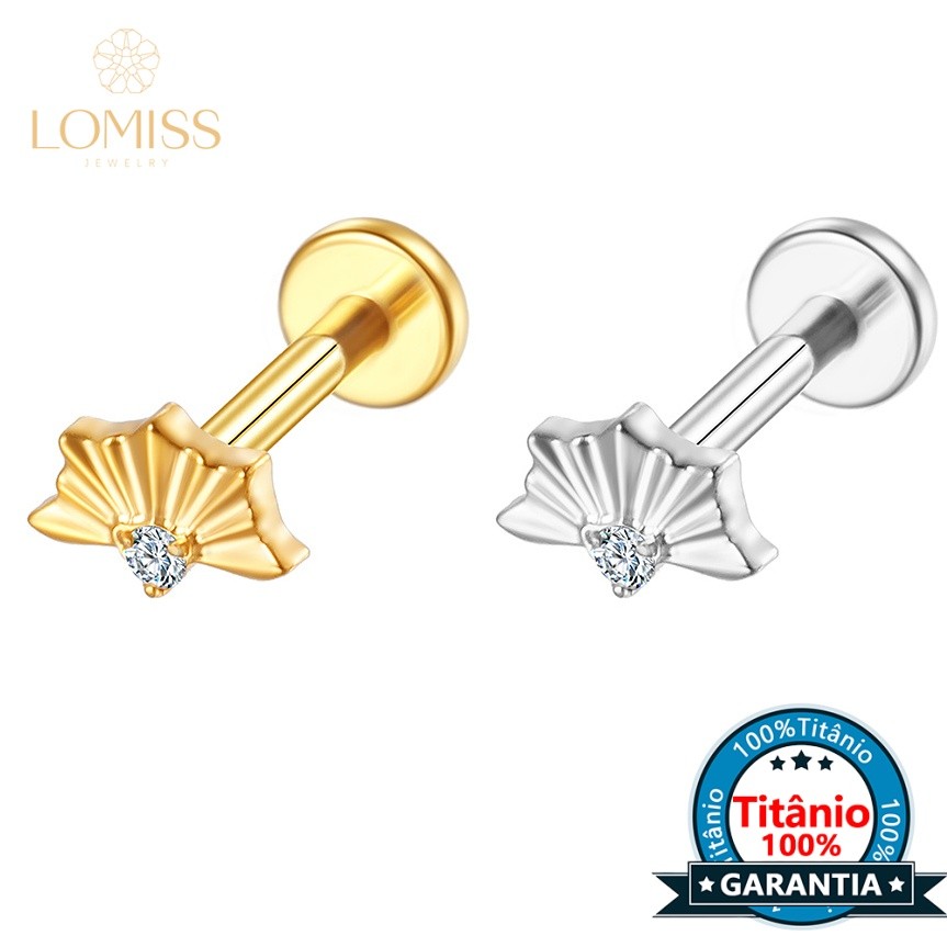 Lomiss Piercing Helix Tragus Conch Labret Titânio Detalhado Zircônia Cravejada em Oferta na Shopee
