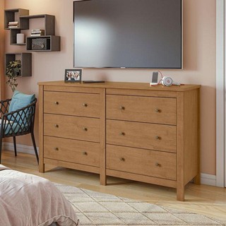 Cômoda Horizontal Maggiore Amêndoa Clean - Lopas em Oferta na Shopee