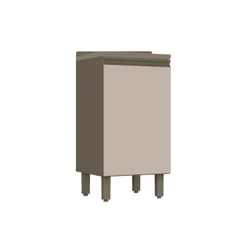 Balcão de Cozinha Connect 1 Porta c/Tampo 40x81cm Duna/Cristal - Henn