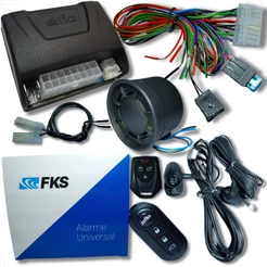 ALARME AUTOMOTIVO LINHA FIAT COM CHAVE CANIVETE E BLOQUEADOR COMPLETO FKS UNIVERSAL VEICULAR