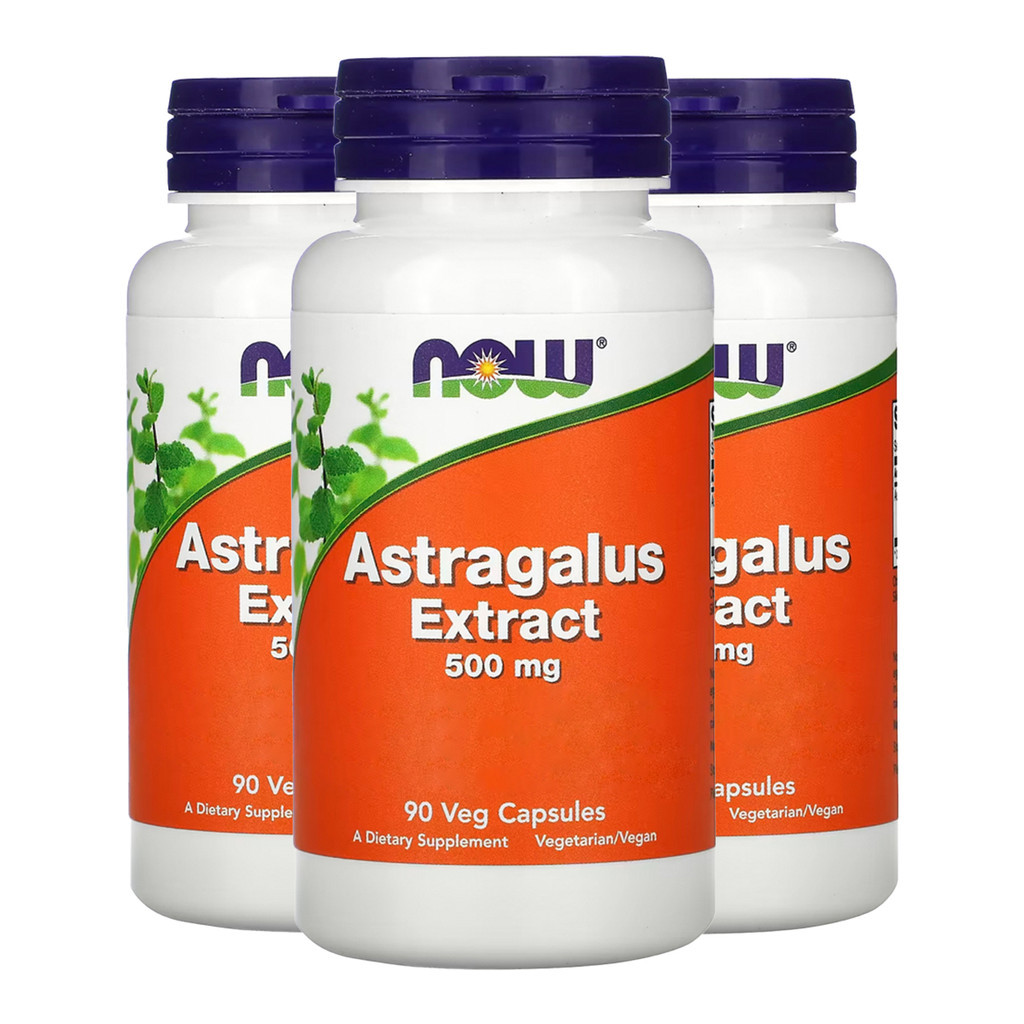 Kit 3x Astragalus Erva Chinesa 500mg Now Foods 90Vcaps/Made in Usa
