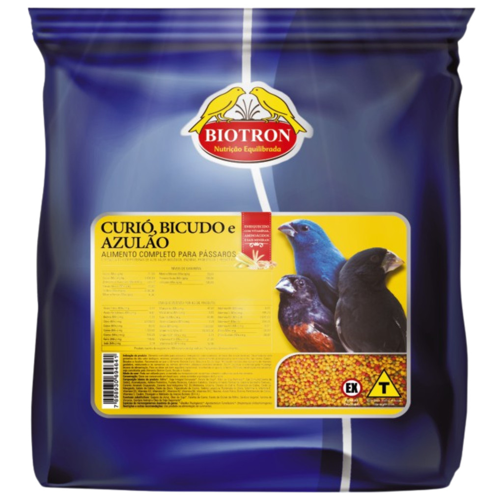 Ração Extrusada Para Curió , Bicudo E Azulão 500g - Biotron em Oferta na Shopee