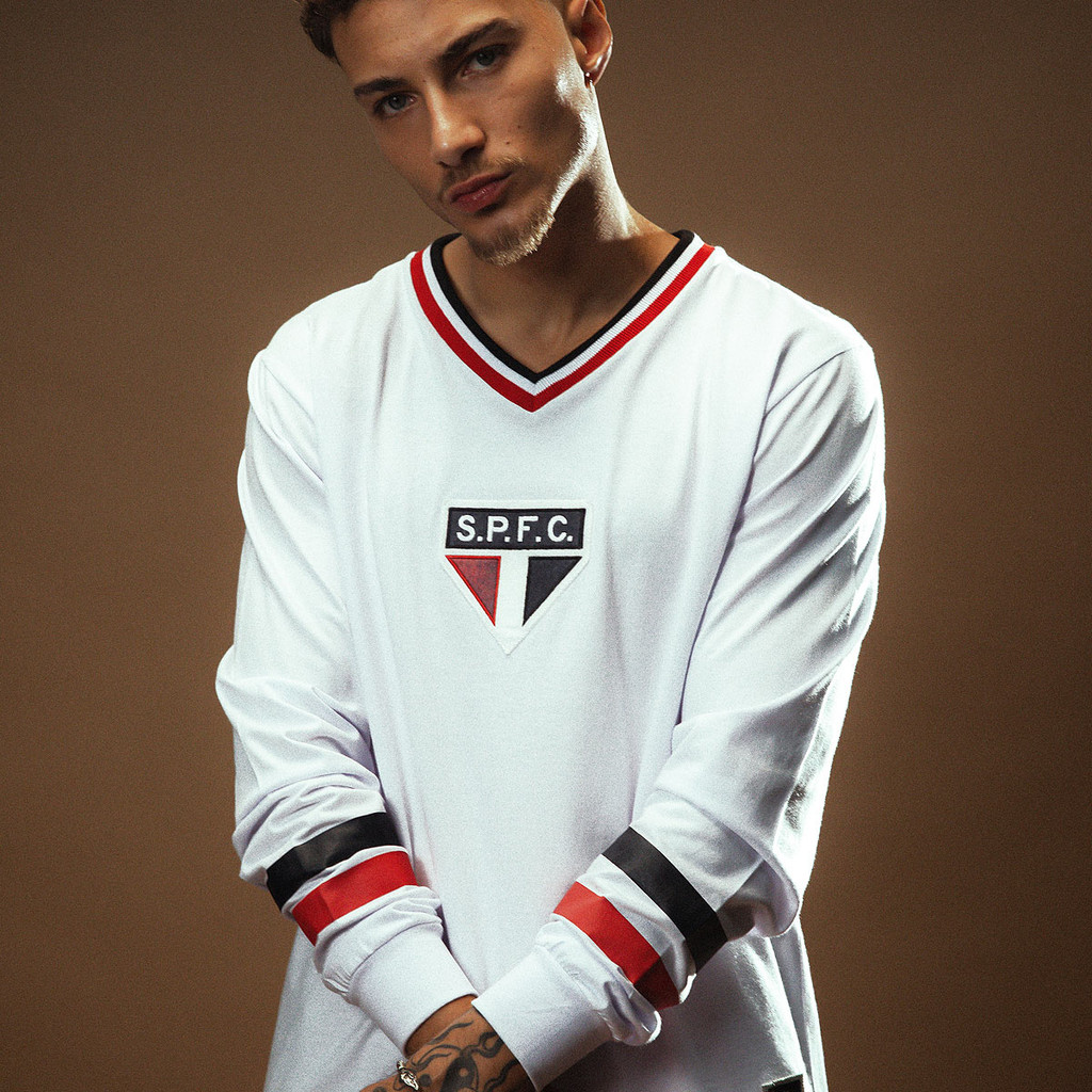 Camisa São Paulo Retrô 1938 Manga Longa Masculina Oficial em Oferta na Shopee
