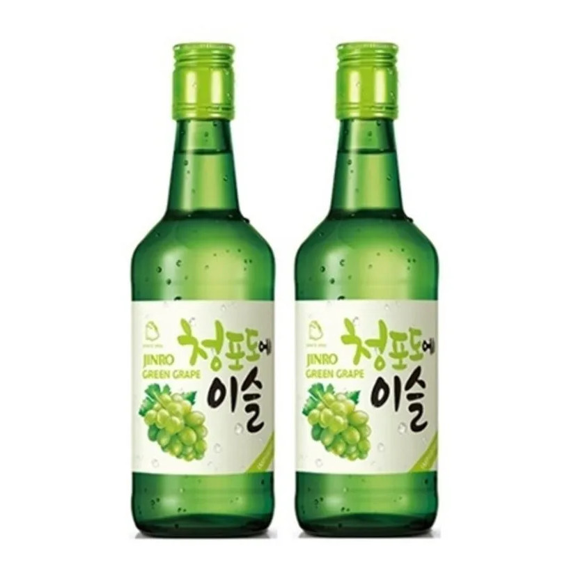 2 BEBIDA COREANA SOJU CHUM CHURUM UVA VERDE 360ML JINRO PLUM em Oferta na Shopee