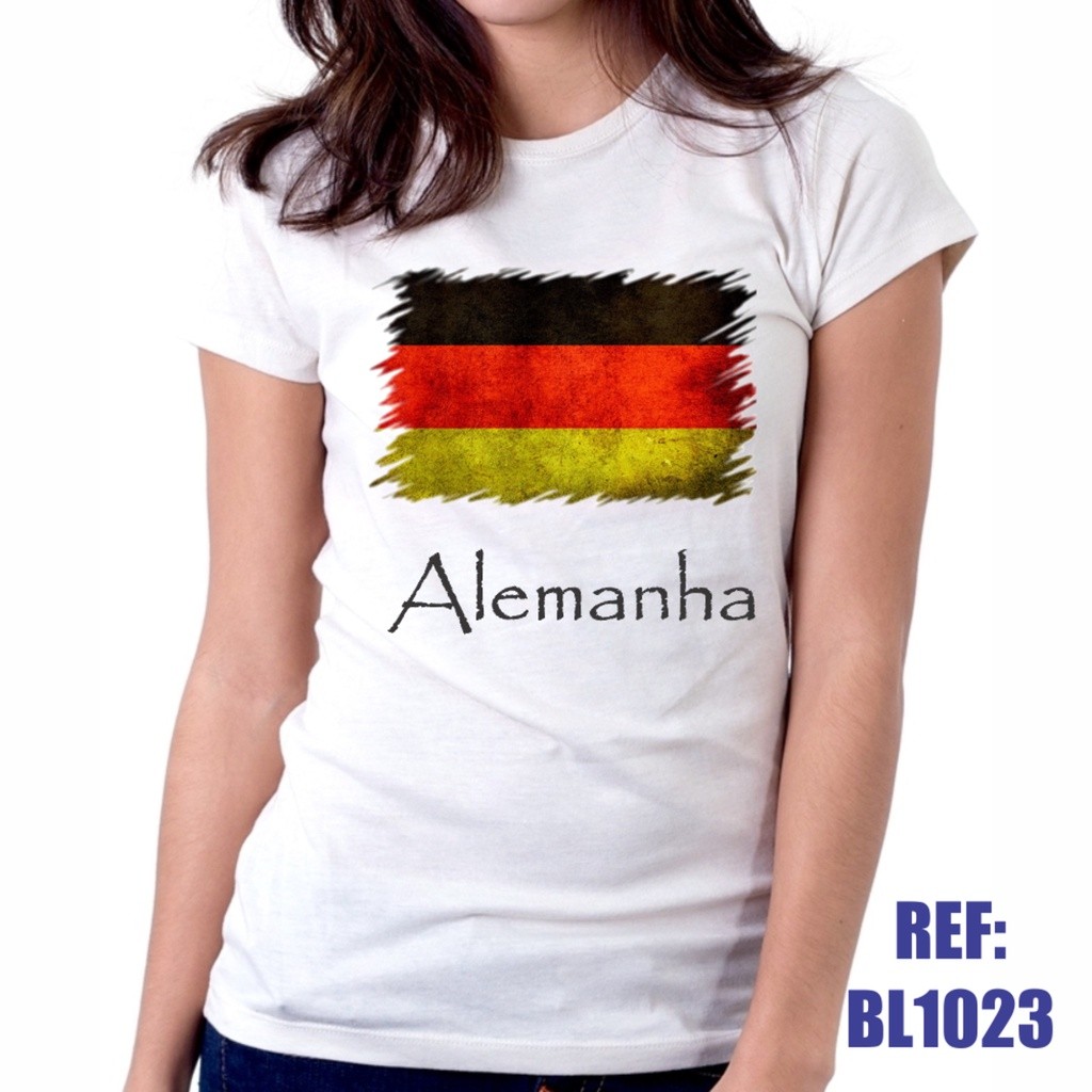 Camiseta Baby Look Alemanha Bandeira Bandeira Berlim Europa PROMO