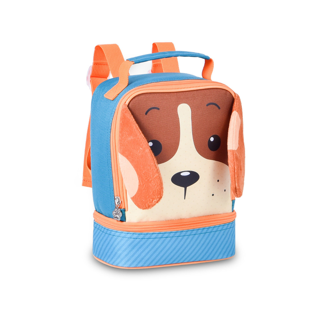 Lancheira Masculina Com Tecido Térmico 02 Bolsos Pets Laranja - Clio Style