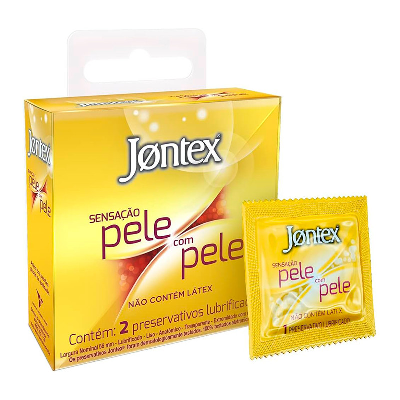 Preservativo Anatômico Extra Fino com Tecnologia Real Feel sem Uso de Látex Lubrificado com Óleo de Silicone - Jontex Pele com Pele | 2 Unidades em Oferta na Shopee