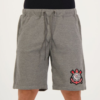 Bermuda Corinthians Moletom Matlock Chumbo Mescla em Oferta na Shopee