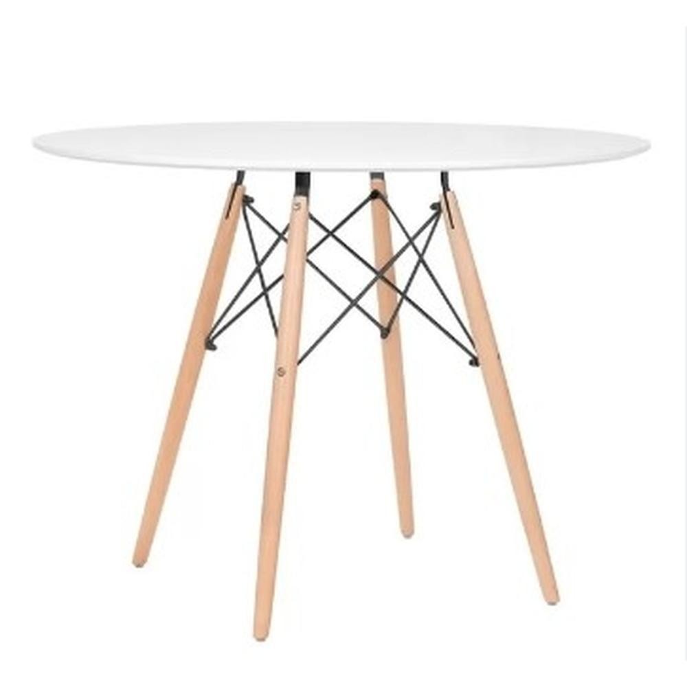 Mesa De Jantar Redonda Eames Eiffel 120cm Branca - Home & Living