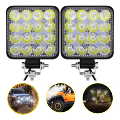Kit Com 2 Faróis De Milha 16 Led 48w 12v Trator Agrícola