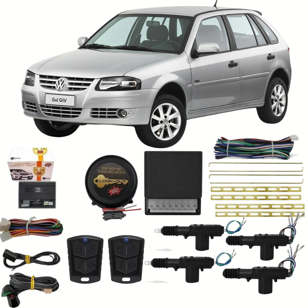 Alarme Automotivo + Trava Eletrica Vw Gol G4 4 Portas
