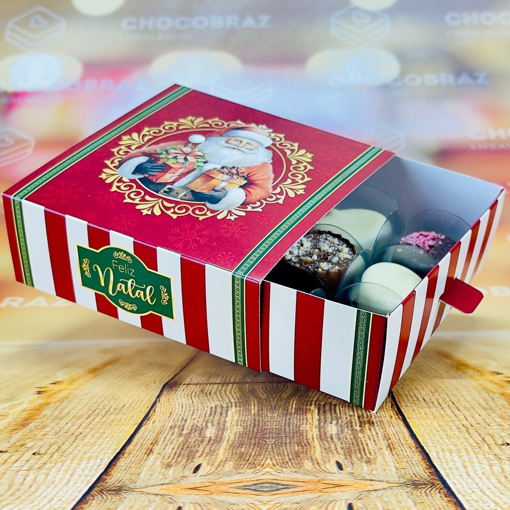 10 CAIXA 09 DOCES GAVETA C/ PUXADOR - NATAL NOEL ID5128 (NATAL IDEIA 2025) (CHOCO)