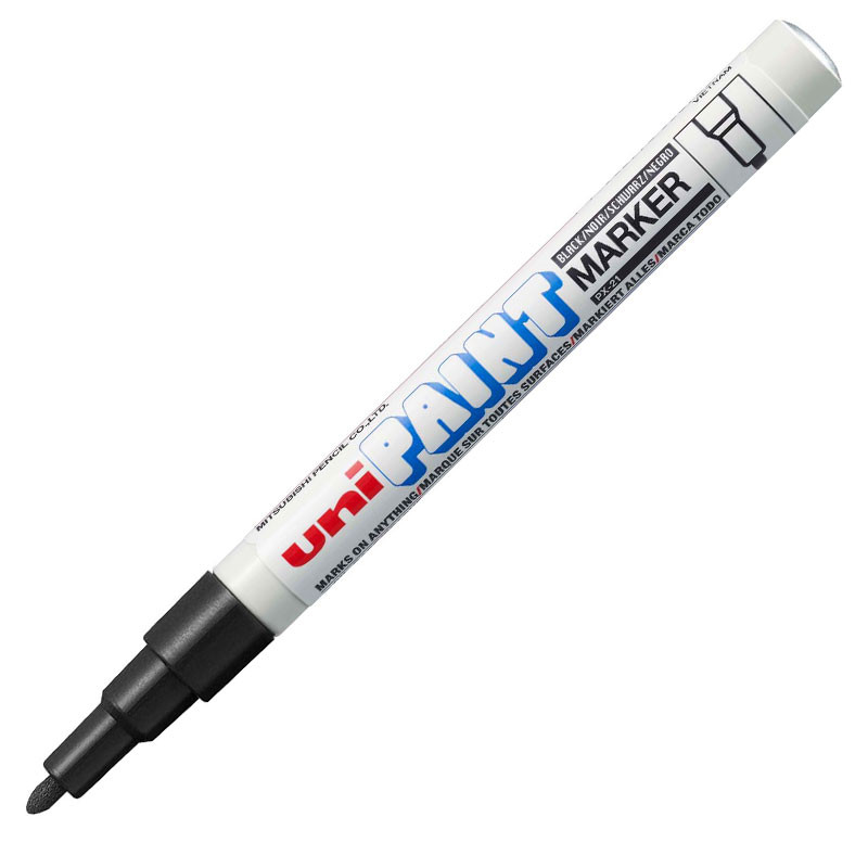 Pincel marcador permanente Paint Marker Preto PX-21 Uni-Paint em Oferta na Shopee