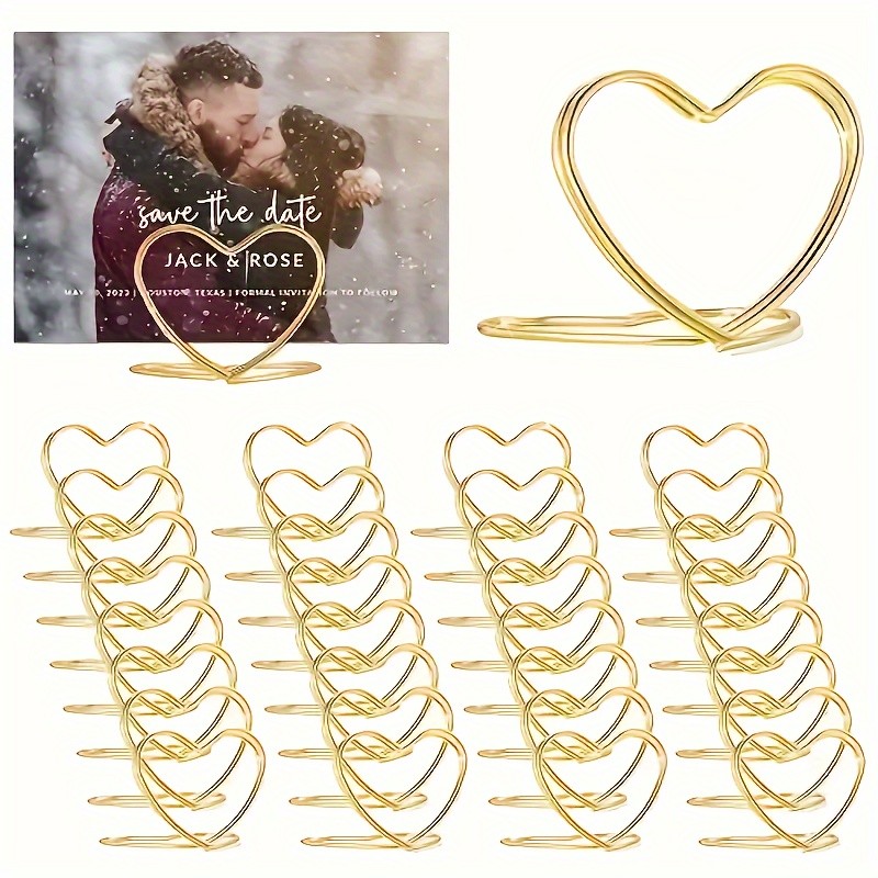 10/20 Pçs Forma De Coração Metal Foto Clipe Stands Mesa De Casamento Número Nome Lugar Titular Do Cartão Para Festa De Aniversário Decoração Casa Mensagem Sinal em Oferta na Shopee