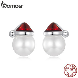 Brincos Bamoer 925 Sterling Sliver Chapéu De Natal Joias De Pérolas Presentes Para Mulheres em Oferta na Shopee