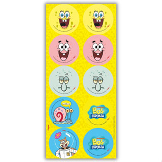 30 ~150 ADESIVO BOB ESPONJA  REDONDO Regina em Oferta na Shopee