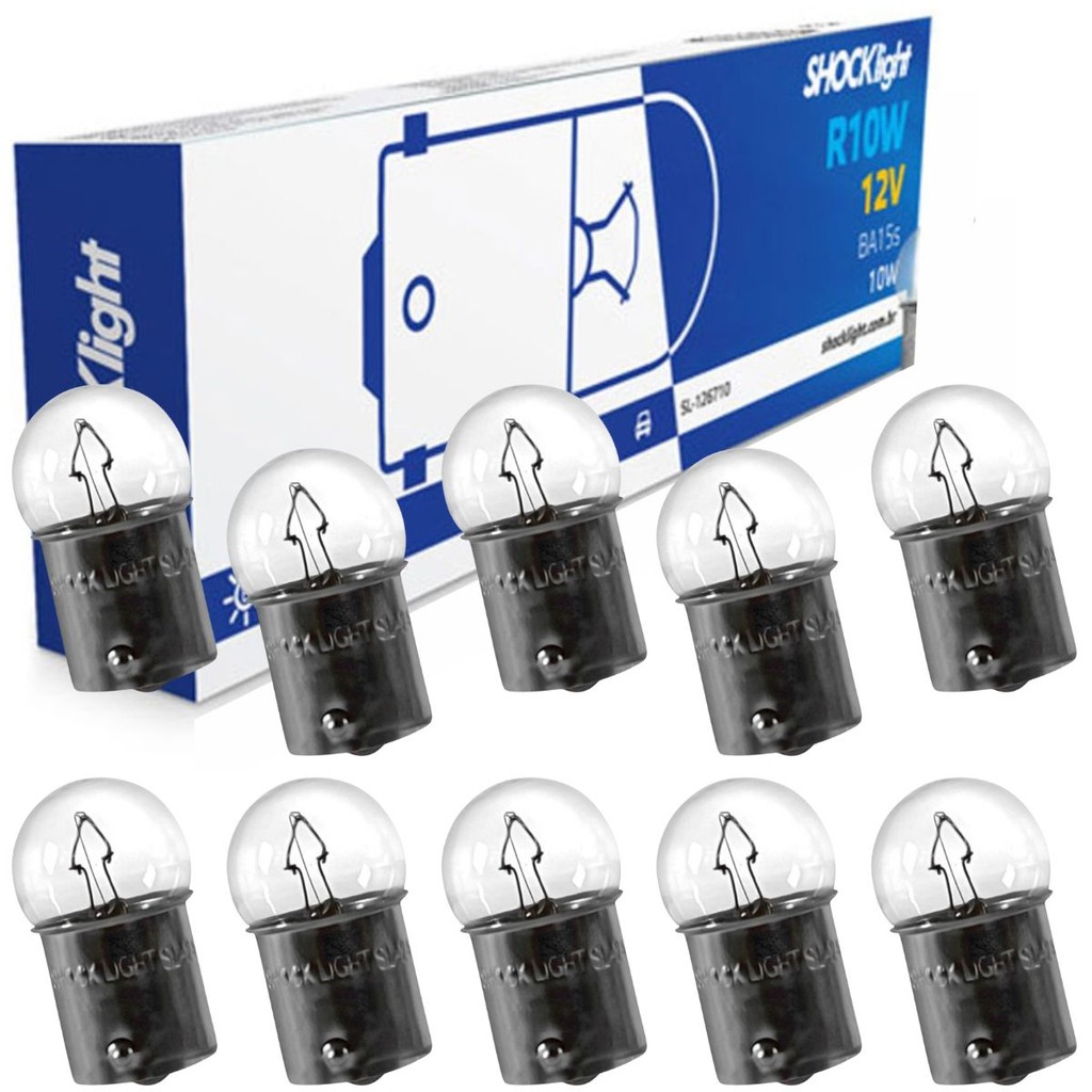 10 Lampada Automotiva Halogena 67 12v 10w G18 Ba15s 1polo - Spare Parts and Accessories for Vehicles