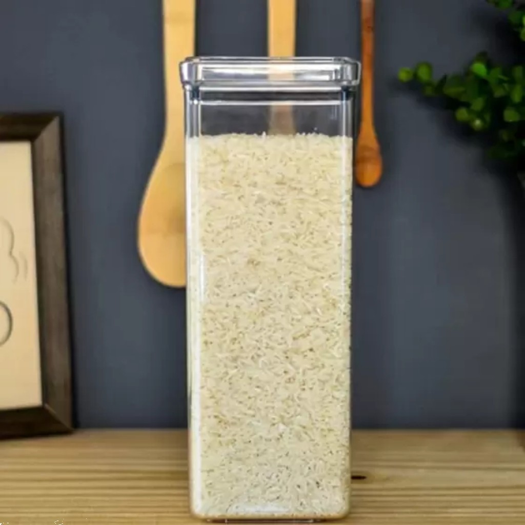 Potes Hermético Recipientes Para Mantimentos Acrílico Arroz Feijão Transparente Alimentos Empilhável