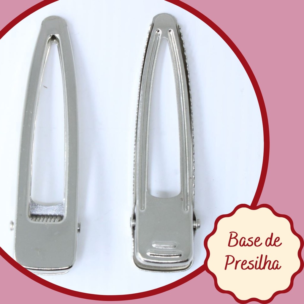 Presilha Bico de Pato em Ferro Vazado Níquel - Base Jacaré em Oferta na Shopee