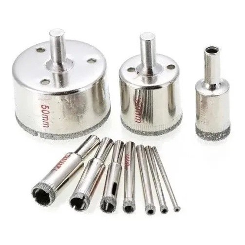 Jogo De Brocas Diamantadas 10 Peças 3-50Mm Vidro Cerâmica em Oferta na Shopee