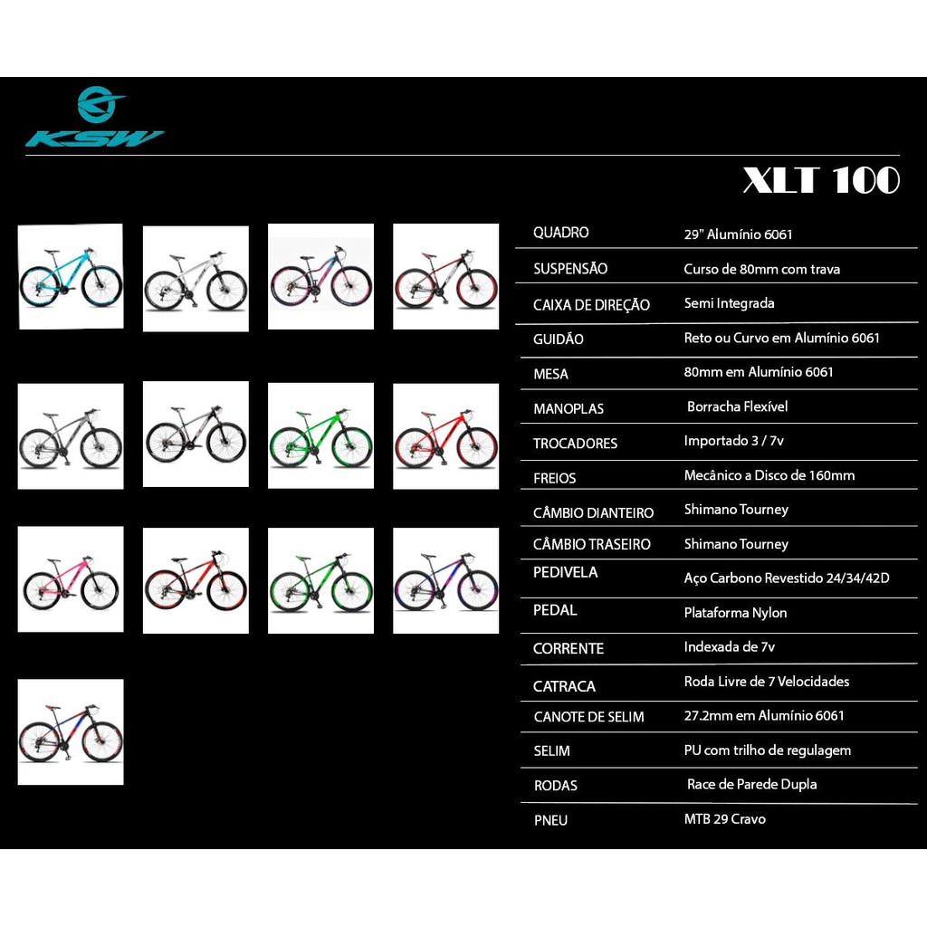 Bicicleta Aro 29 Ksw 21 Marchas Shimano Freios Disco e Trava — imagem 2 de 2