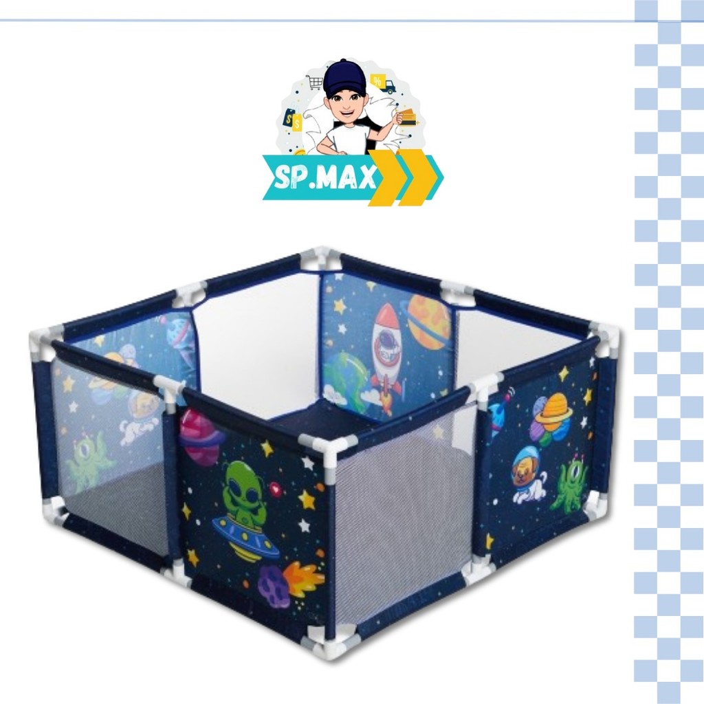 Cercadinho Quadrado Infantil PlayPen Chiqueiro Portátil Replay Kids – Space Azul