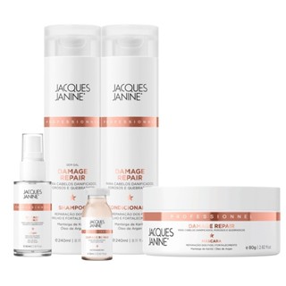 Kit Jacques Janine Damage Repair Shampoo Condicionador 240ml Máscara 80g Sérum 30ml Ampola 15ml em Oferta na Shopee