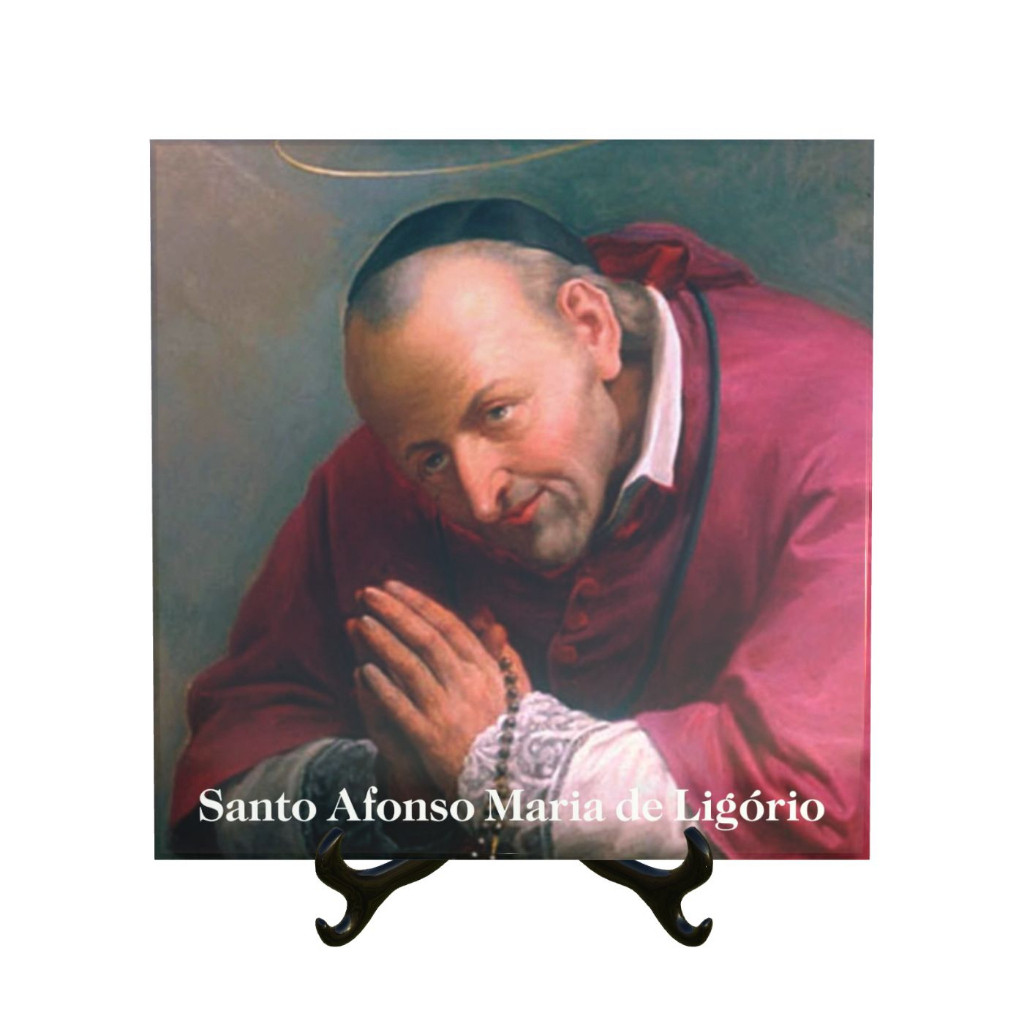 Quadro Azulejo Santo Afonso  vários tamanhos decoração presente religioso católico lembrancinha