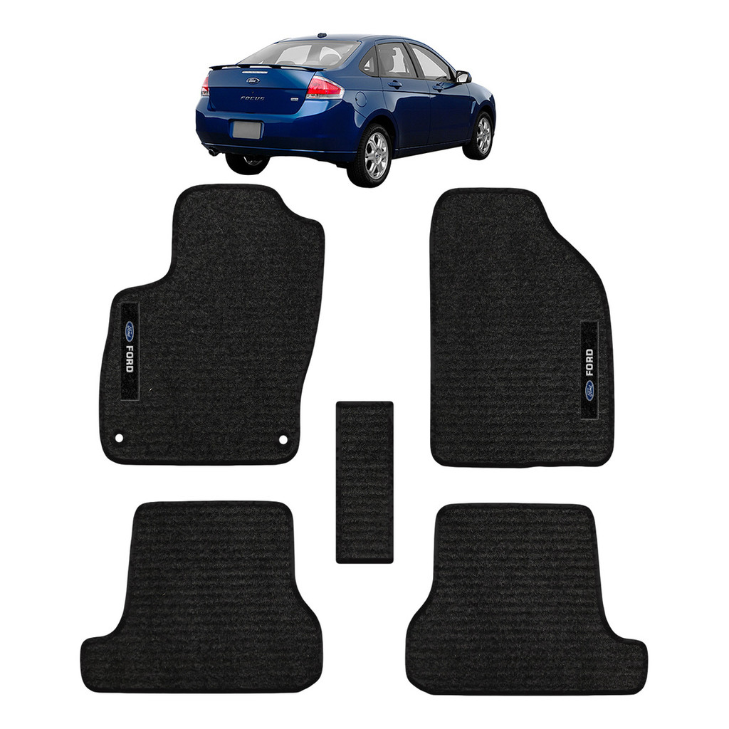 Kit de tapetes 5 peças específico Focus 2009 10 2011 Carpete Preto