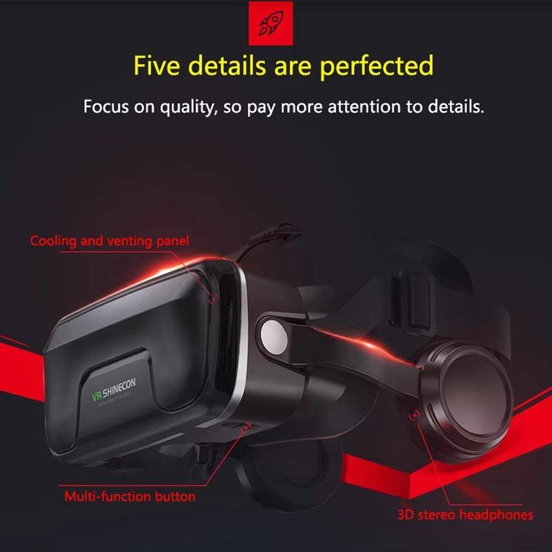 Shinecon G04EA VR Óculos 3D De Realidade virtual Tela Grande Para Celular Imersão Panorâmica smartphone Dispositivo De F