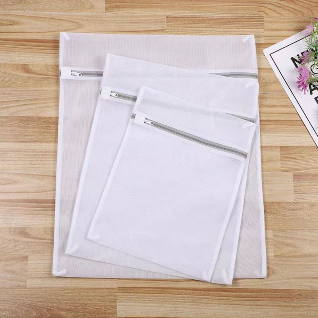 Kit 3 Sacos Para Lavar Roupas P M G Protetor De Lingerie Roupa Íntima Tecido Papa Bolinha