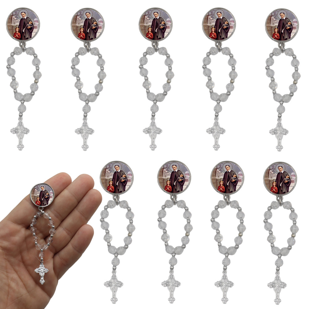10 Mini Terço Medalha São Vicente de Paula Lembrancinha