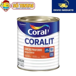 Coralit Fundo Zarcão Proferro Laranja 900ml Alta Proteção Contra Corrosão- Coral