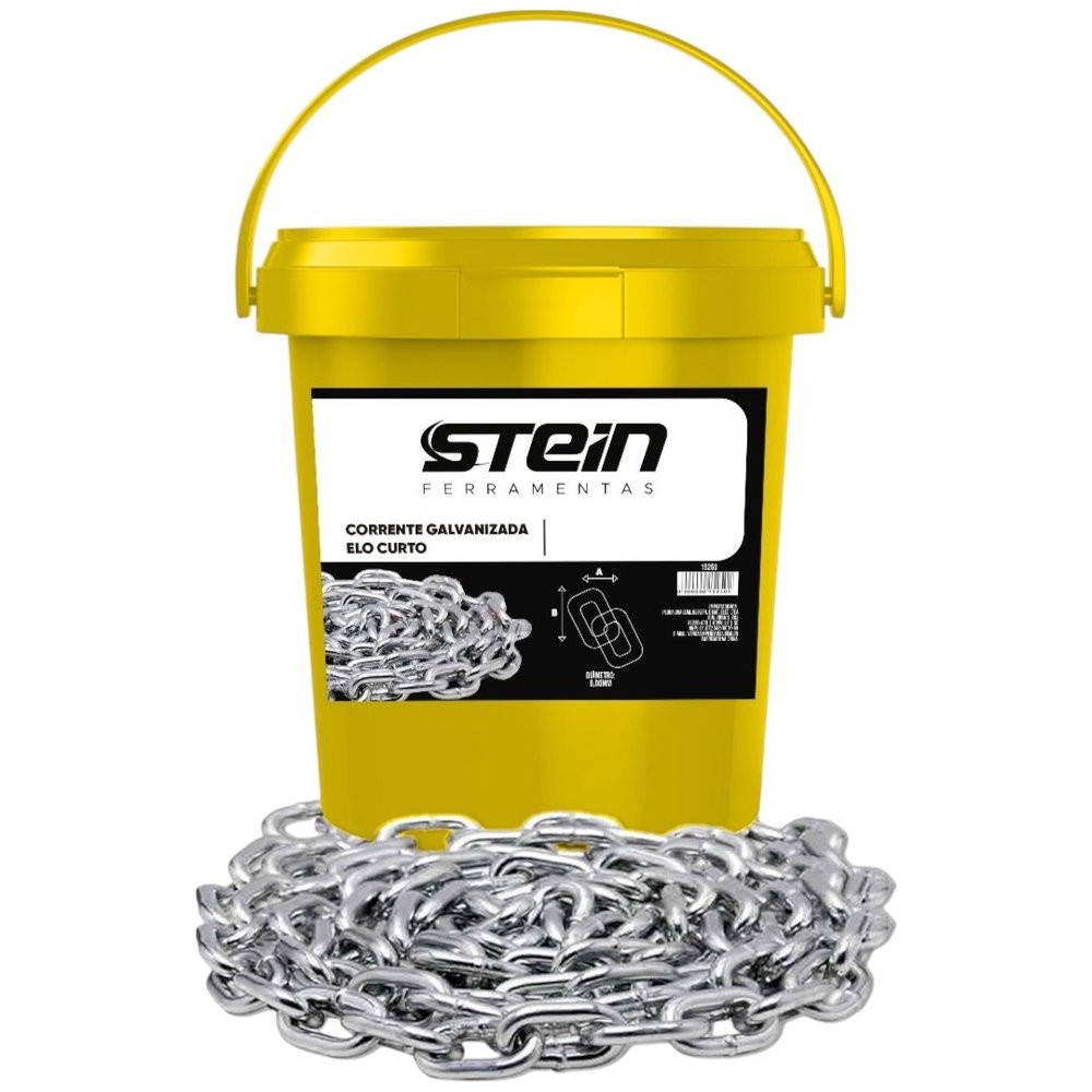 Corrente Balde Elo Curto Stein - 4,0MM 5/32 BALDE 25KG +ou- 86m
