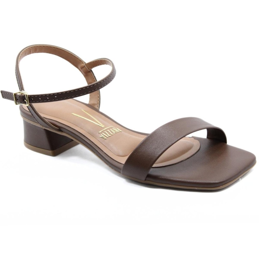 Sandália Vizzano Salto Bloco Baixo Casual Feminina - Marrom em Oferta na Shopee