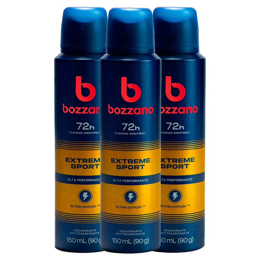 kit Desodorante Aerosol Bozzano Extreme 90g - 3 unidades - Beauty