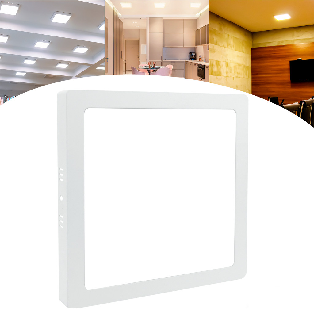 Kit com 5 Plafons Painel LED Quadrado Sobrepor 24W 6500K Teto 26cm Bivolt — imagem 2 de 2