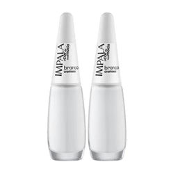 Kit 2 Esmalte Impala A Cor Da Sua Moda Unha Branco Cremoso