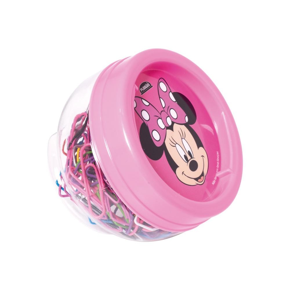 Kit 4 Organizadores Minnie Rosa Empilháveis Gire e Trave Disney Plasútil
