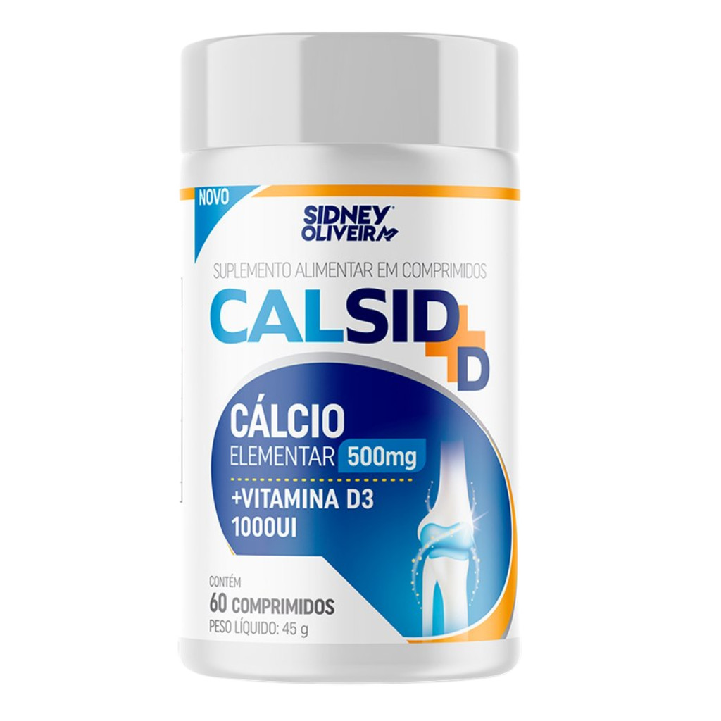 Cálcio Elementar 500Mg + Vitamina D3 Calsid-D 60 CAPS Sidney Oliveira