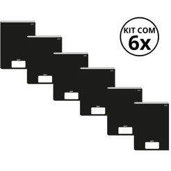 Kit Com 6 Caderno Brochura 96 Fls Pautado Capa Dura - Stiff KITS:KIT 03