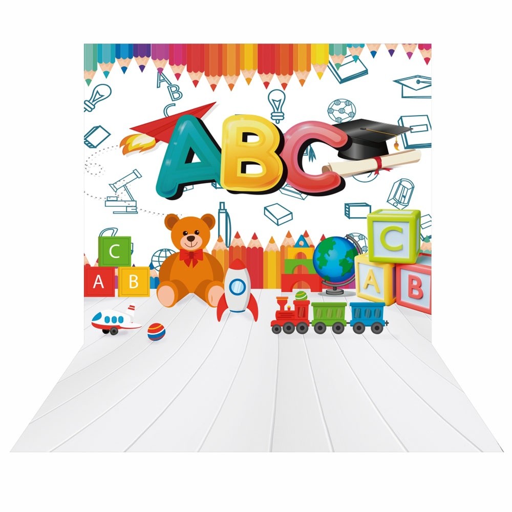 Fundo Fotográfico Cenário Abc Escola Tecido 2,20m x1,50m F399