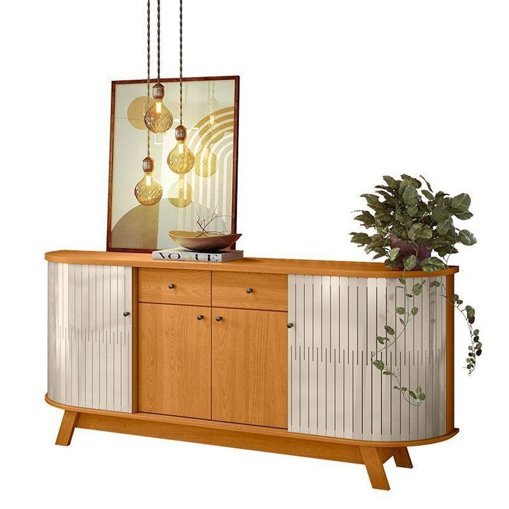 Aparador Para Sala Buffet Mônaco Cinamomo Off White – Madetec em Oferta na Shopee