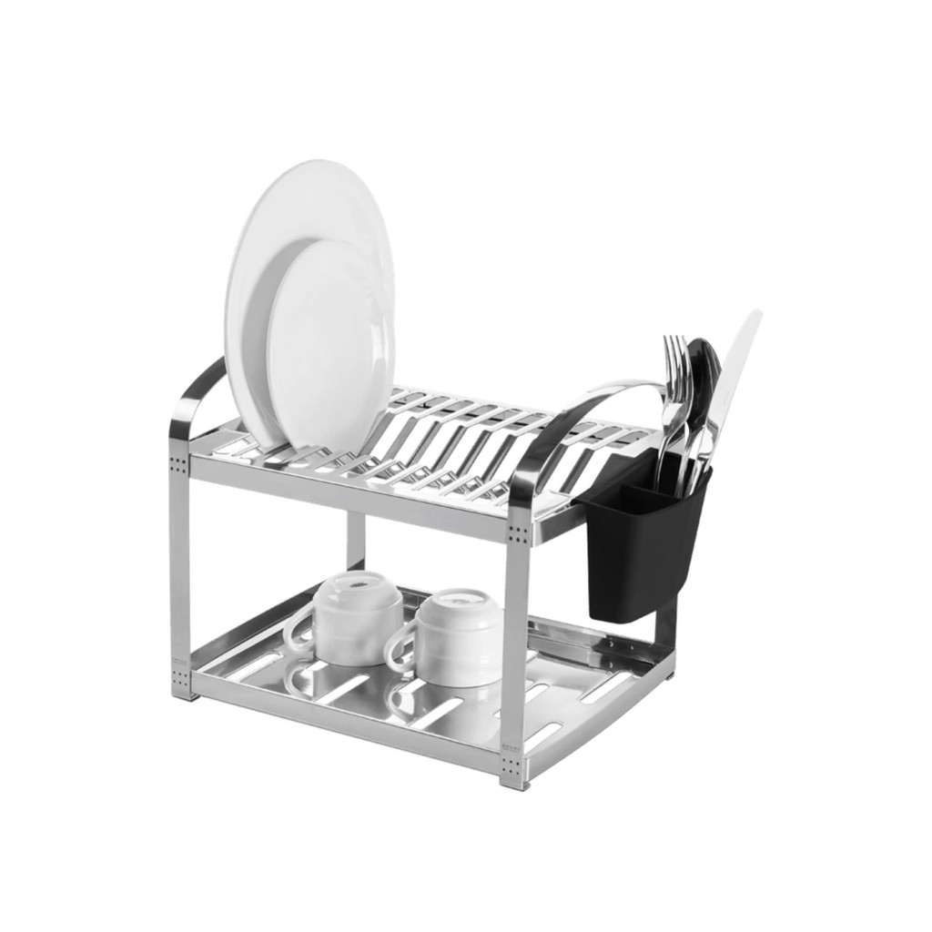 Escorredor de Louças Suprema com Porta Talheres 12 Pratos Aço Inox Brinox - 2099/112 em Oferta na Shopee