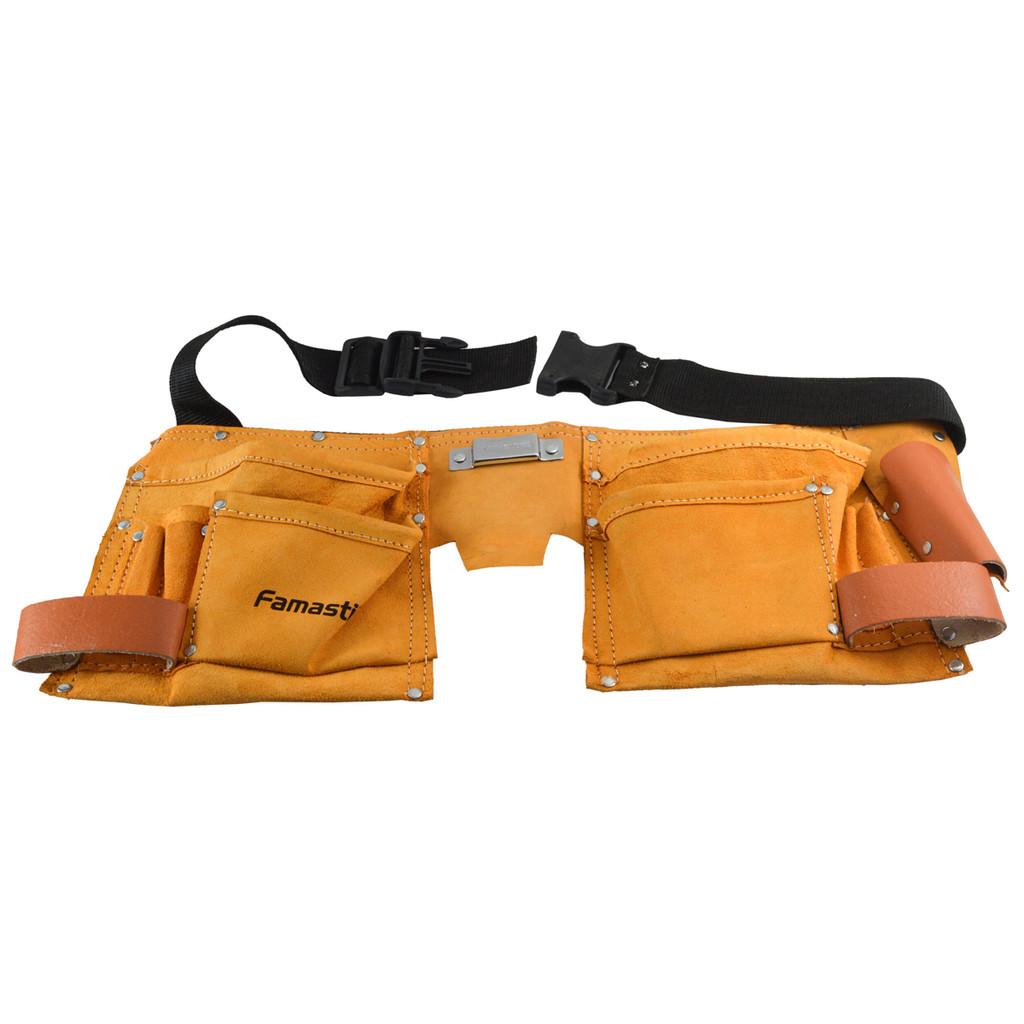 Cinturão Duplo Famastil para Ferramentas com 10 Bolsos | resistência, praticidade em Oferta na Shopee