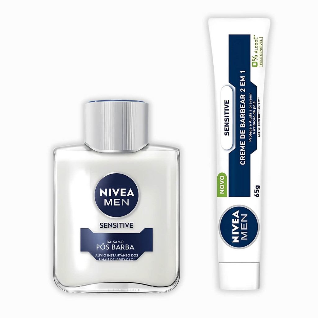 Kit Creme de Barbear Pele Sensivel + Pos Barba Nivea Men Sensitive