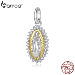 Bamoer 925 Prata Esterlina Charme Nossa Senhora Pingente Série Pulseira Presente Para Mulher