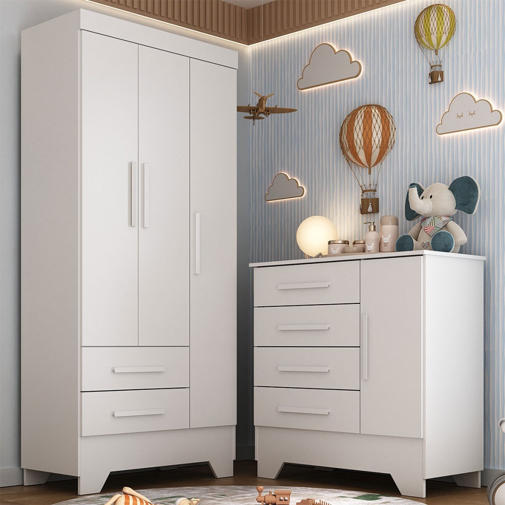 Quarto Infantil Completo Soninho 4 Portas 6 Gavetas - Panorama Móveis em Oferta na Shopee